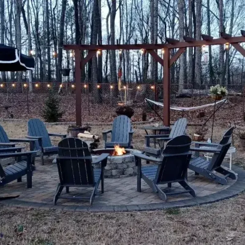 Fire pit and patio Hardscape By Quiett Scapes
